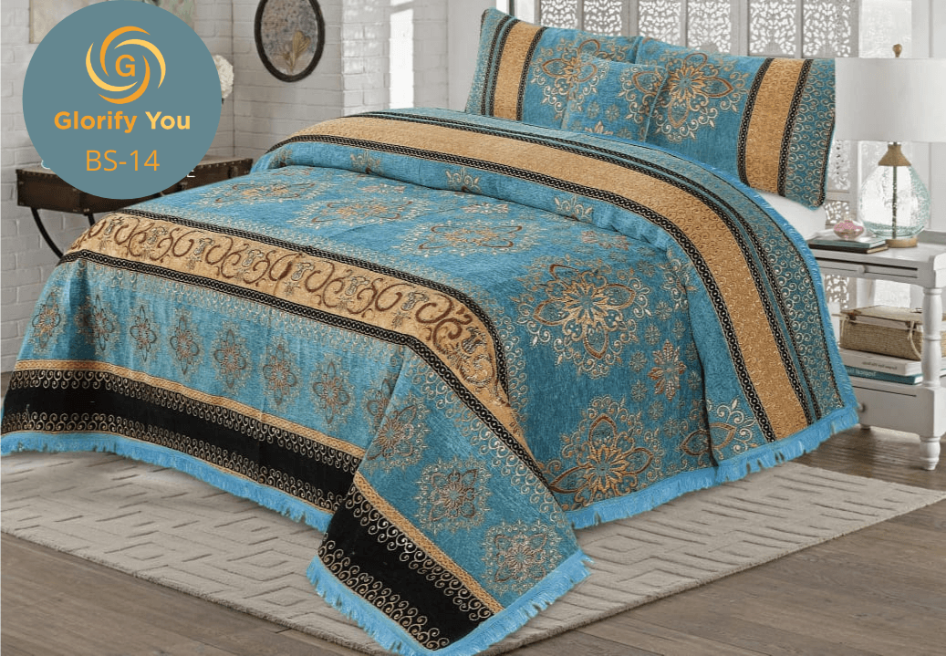 Sky blue Wedding special Velvet Bedsheet-Intimate Comfort