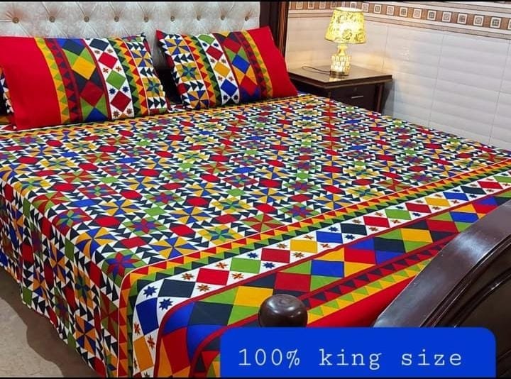 Crafted with the finest quality Ajrak Design Bedsheet cotton, this bedsheet offers unmatched softness and durability, making it the ideal choice for your bedding needs. The intricate Ajrak design on the sheet adds a touch of elegance and sophistication to your bedroom decor, making it stand out from the crowd.