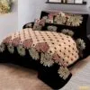 Black Indian Style Velvet Bed Sheet
