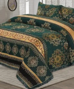 Dark green Wedding special Velvet Bedsheet