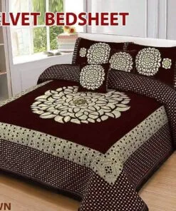 Brown Turkey Style Velvet Bed Sheet