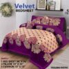 Purple Indian Style Velvet Bed Sheet