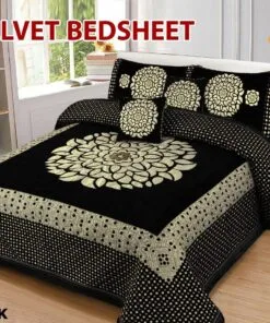 Black Turkey Style Velvet Bed Sheet