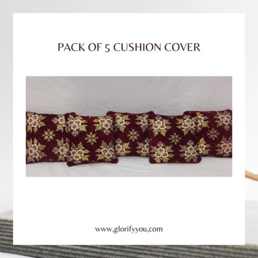 Skin-Red Colour cushion Cover 5pcs Set