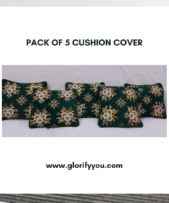 Green 5 pcs velvet cushion set