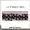 Blue colour pack of 5 velvet cushion covers set