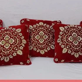 Pack of 5 Piece Red Velvet Cushion Covers Set