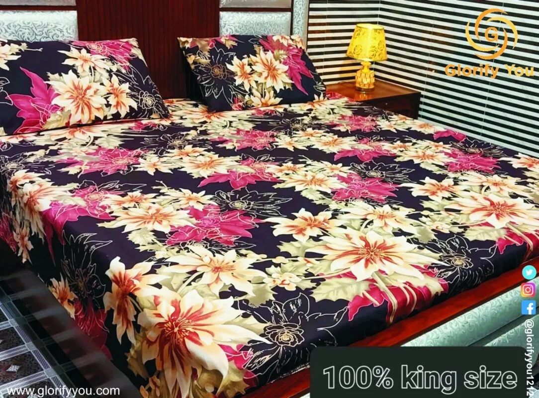 FLORAL BEDSHEET KING SIZE