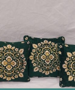 5Pcs Green Velvet Cushion Set-Cushion covers in Pakistan