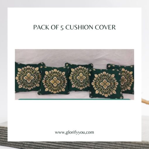 5Pcs Green Velvet Cushion