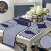 Quilted blue table runner set