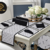 black Table Runner cotton Set (1)